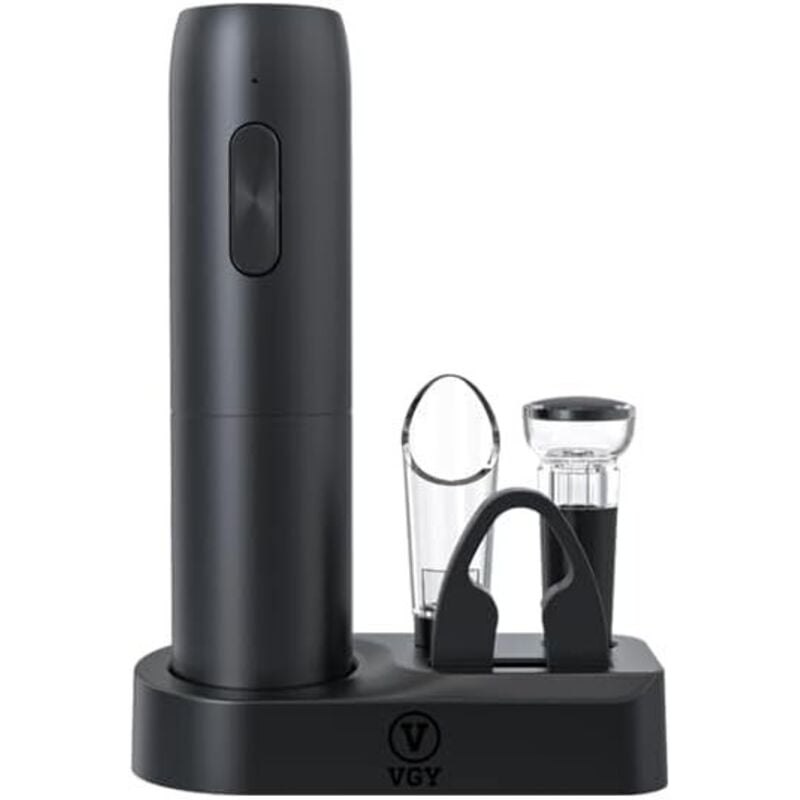 Wiederaufladbarer elektrischer Korkenzieher mit Ladestation, 6-in-1-Flaschenöffner, Geschenk für Männer und Frauen