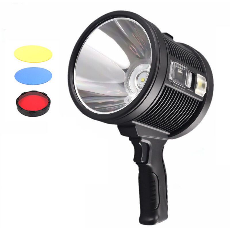 Wiederaufladbarer Strahler, 2200 Lumen helle LED-Taschenlampe, langlebige Taschenlampe, Außenstrahler mit Solarmodulen für die Jagd, Camping,