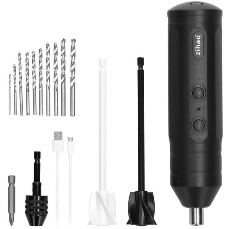 Wiederaufladbarer tragbarer Akkuschrauber, Akkuschrauber, Mini-Multifunktions-Bohrschrauber mit bürstenlosem Motor für Zuhause, Mischpult