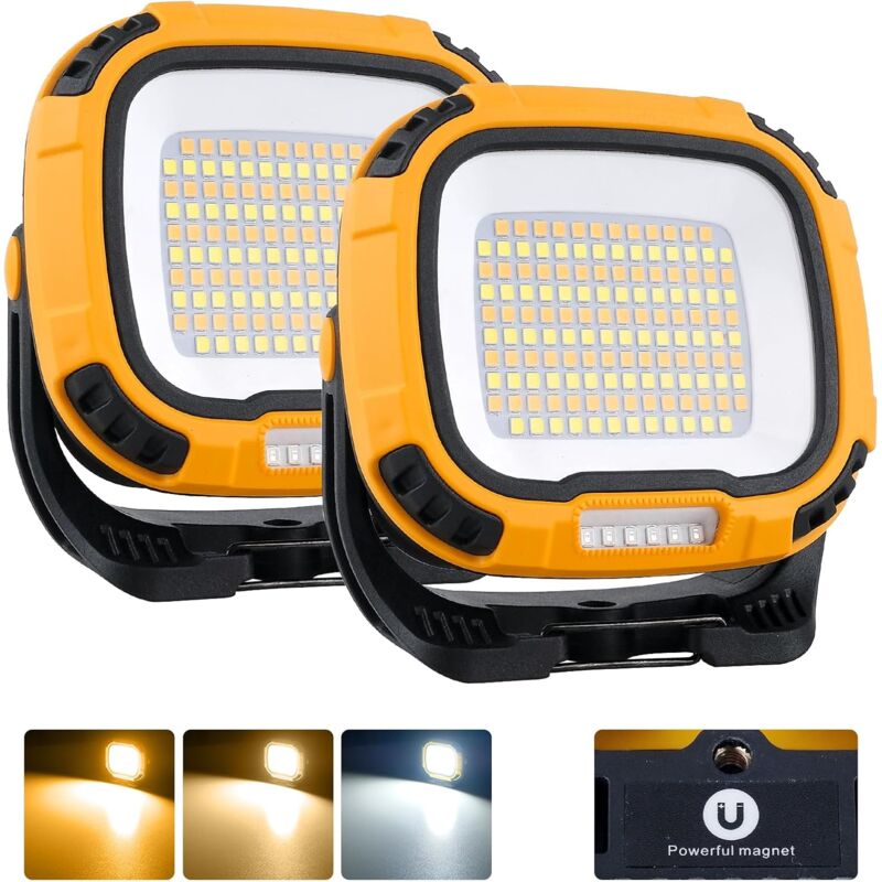 Wiederaufladbares LED-Flutlicht, 30 w, 2000 lm, LED-Flutlicht, Akku, 14 Modi, LED-Flutlicht, tragbar, Baustelle, 136 LED-Arbeitslicht mit usb für
