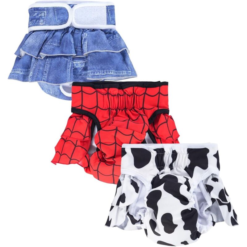 Wiederverwendbare Hundewindeln, Waschbare Hundehöschen, Hundehöschen Hunde Windel für Hündinnen bei Läufigkeit & Inkontinenz-Denim Blau