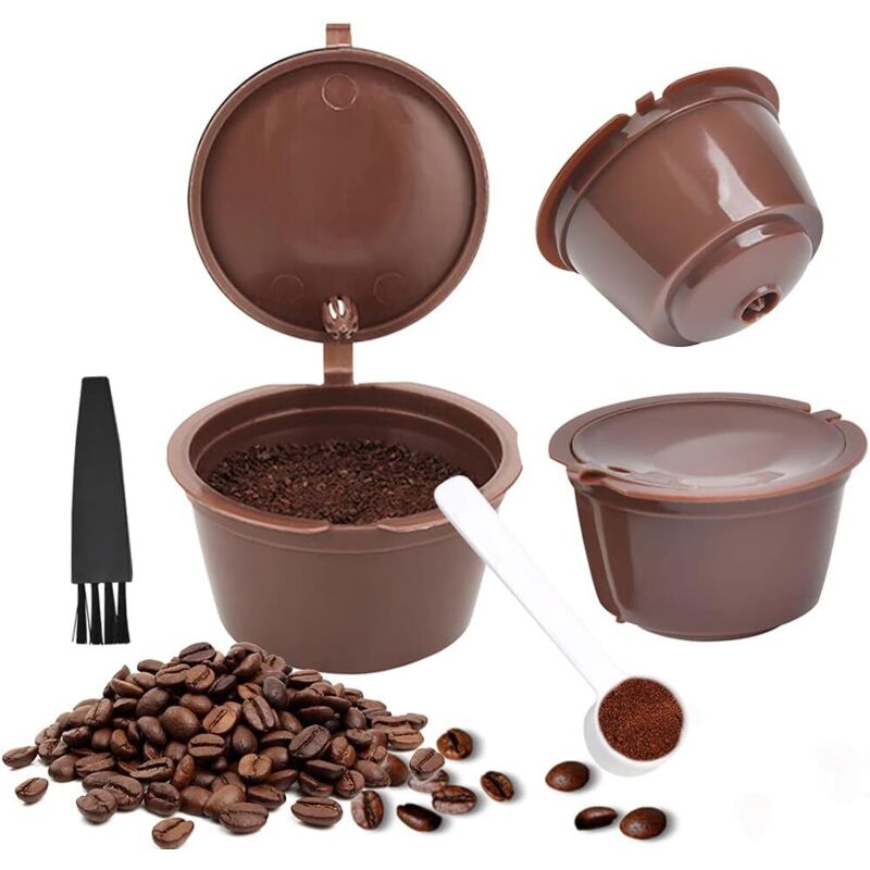 wiederverwendbare Kaffeefilter, nachfüllbare Kaffeekapseln, kompatibel mit Nescafé Dolce Gusto Maschinen, inklusive 1 Kaffeelöffel und 1