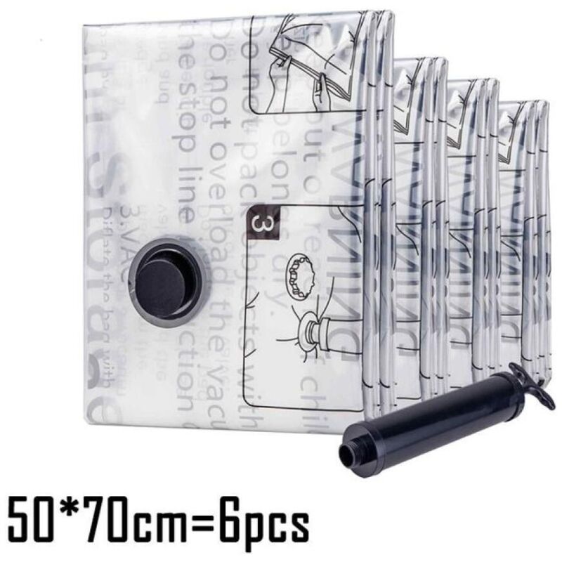 wiederverwendbare Vakuum-Aufbewahrungsbeutel (70 x 50 cm) für maximale Platzersparnis bei Bettwäsche, Bettdecken, Decken und auf Reisen.