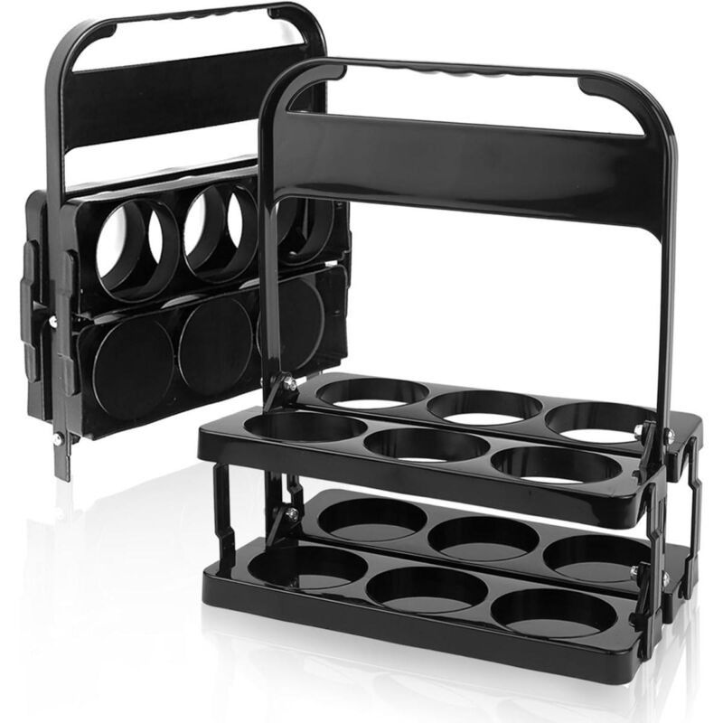 Wiederverwendbares Set aus 2 6-fach Getränkehaltern mit Griff – Bier-, Kaffee- und Getränketräger für Gastronomie, Lieferung und Reisen (25 × 15 × 29