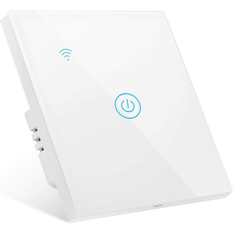 WiFi Smart Switch, Smart Wall Switch, WiFi Light Wandschalter ohne neutrale Sprachsteuerung, kompatibel mit Smart Life Alexa Google Home, 1 Gang