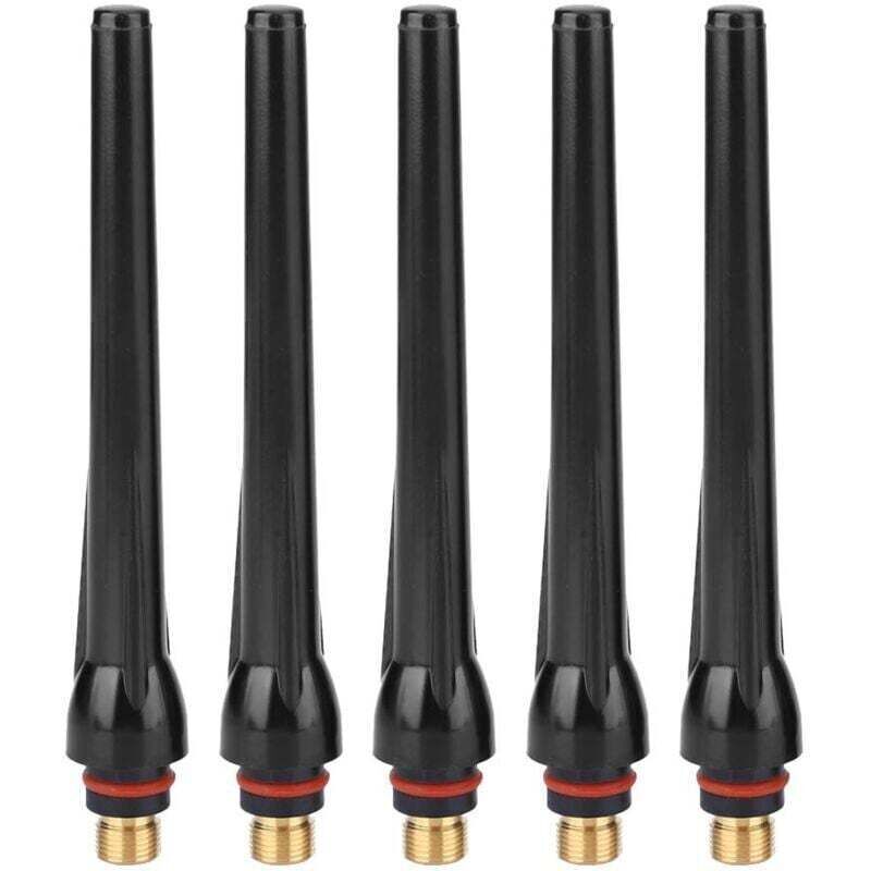 WIG-Schweißgerät, 0,9 x 0,5 cm, 5-teilig, lange Rückkappe, Schweißbrenner, WIG-Schweißmesser, Rückkappe für SR17/SR18/SR26 Schweißzubehör (5-teilig)