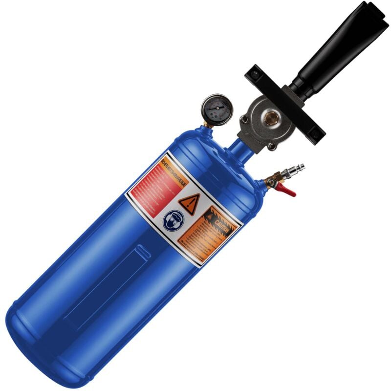 Wiltec - Druckluft Reifenfüller 7 l, Reifen Booster mit 6-8 bar, Befüllhilfe für verschiedene Reifen, Reifenfüllkanone für Auto und Motorrad,