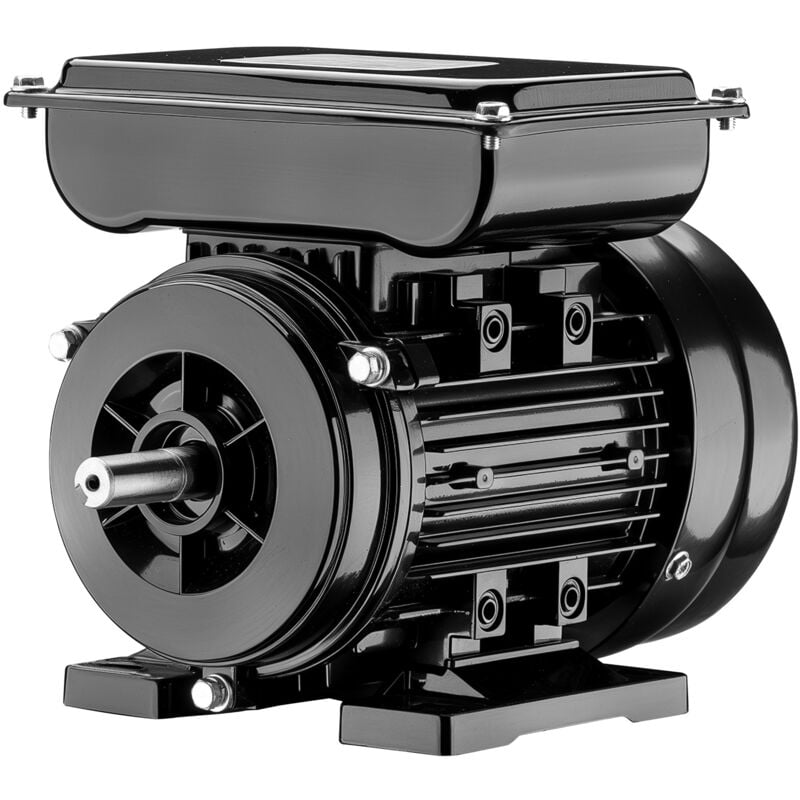Wiltec Elektromotor 1-phasig, Elektro Motor 4-polig 0,37 kW, Einphasen Wechselstrommotor 1400 U/min, Induktionsmotor Aluminium, kompakter Motor