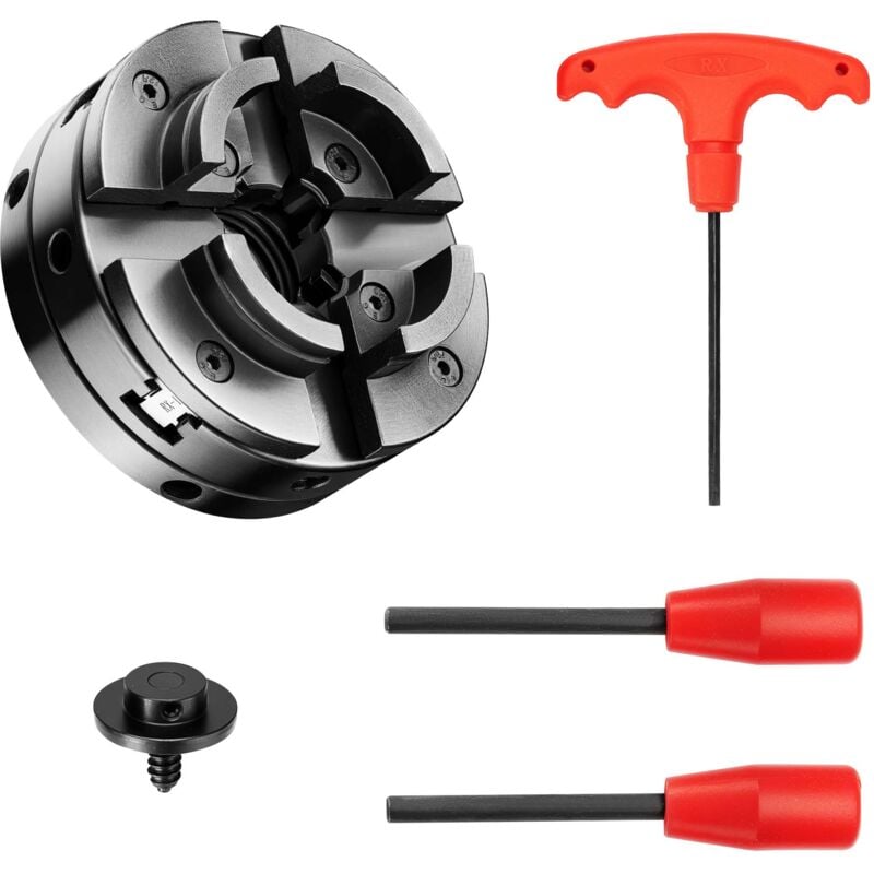 Ersatz Spannfutter für Drechselbank, Drechselfutter passend für M33 x 3,5-Gewinde, Backenfutter für Drehbank, robustes Drehbankfutter - Wiltec