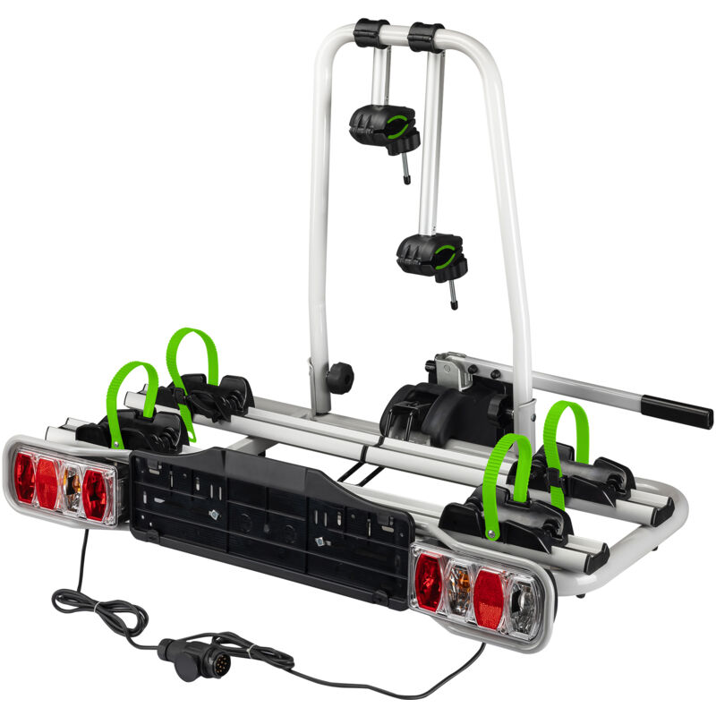Fahrrad Heckträger für 2 Fahrräder, Heckklappenträger bis 60 kg, Fahrradträger Anhängerkupplung klappbar, Fahrrad Träger mit Diebstahlschutz - Wiltec