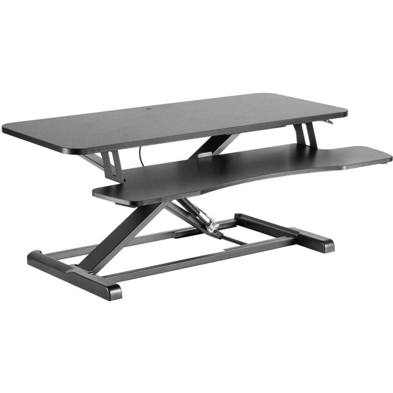 Schreibtischaufsatz mit Tastaturablage 95x40cm höhenverstellbarer Steh-Sitz-Pult für Laptops - Wiltec