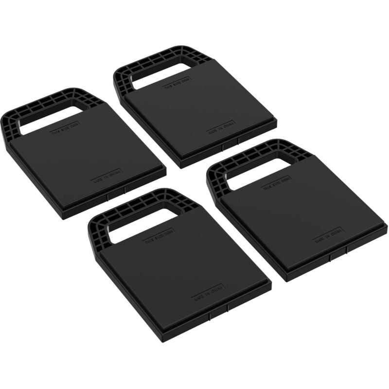 Wiltec Unterlegplatten Set für Stützblöcke, 225 x 165 x 20 mm, aus HDPE, 4 Stützplatten für Wohnwagen, Wohnmobil und Anhänger