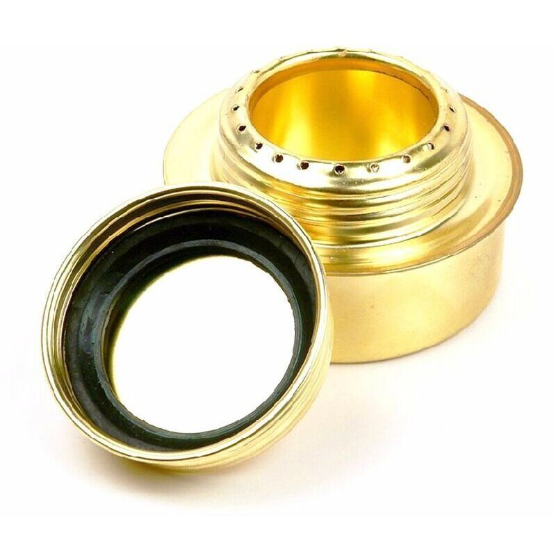 Winddichter Campingkocher für den Außenbereich, tragbarer Verdampferofen mit festem Alkohol, Gold, 2 Stück