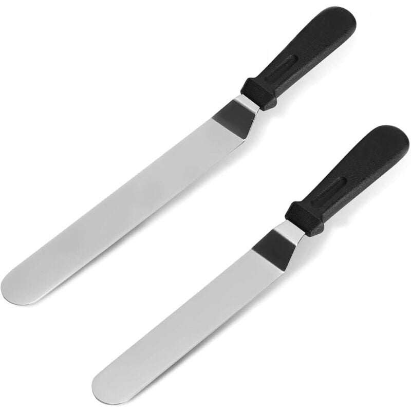 Bluedeer - Winkelpalette Torte, 2 Stück Professional Angled Offset Cake Spatula, Tortenspachtel mit 6 inch,8 inch Edelstahlklingen for Decorating