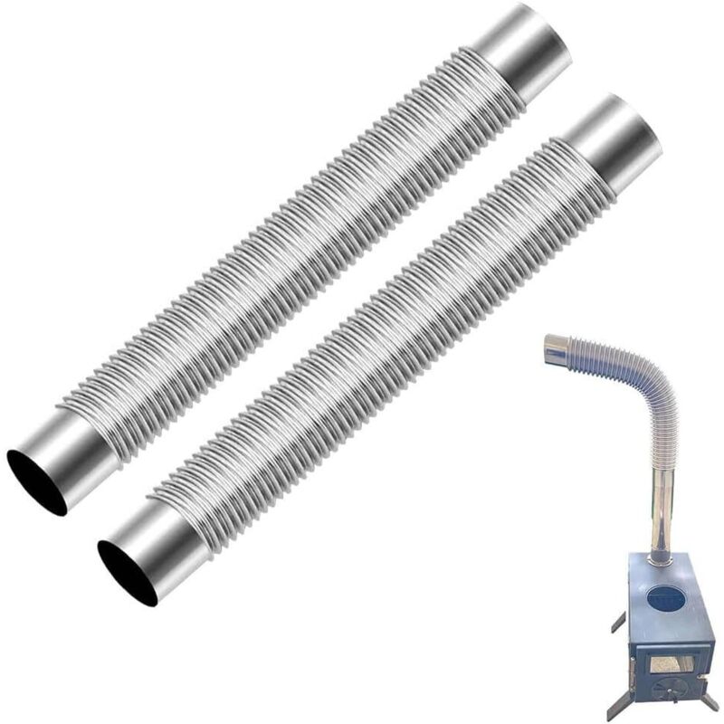 Winkelrohr Ø 60 mm Edelstahl 90 Grad Bogen Metallrohr Kaminauskleidung Bogen 90° Multi Rauchrohr Ofenrohr Stahlrohr (2pcs)