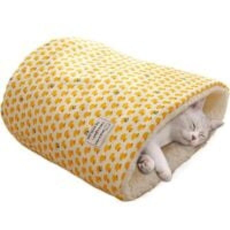 Winter-Katzenschlafsack, Katzenhöhlenbett - Verdicktes und warmes Winter-Katzennest, rundes tonnenförmiges Haustiernest, warmes Nest für tiefen