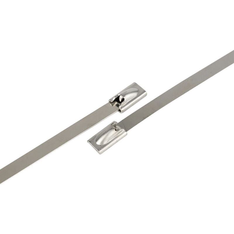 WKK Edelstahl Kabelbinder 200mm x 4,6mm AISI 304 Set - Kabelbinder Metall rostfrei für Anlagen, Auto-Verkabelung und Spezial-Anwendungen - 100 Stück