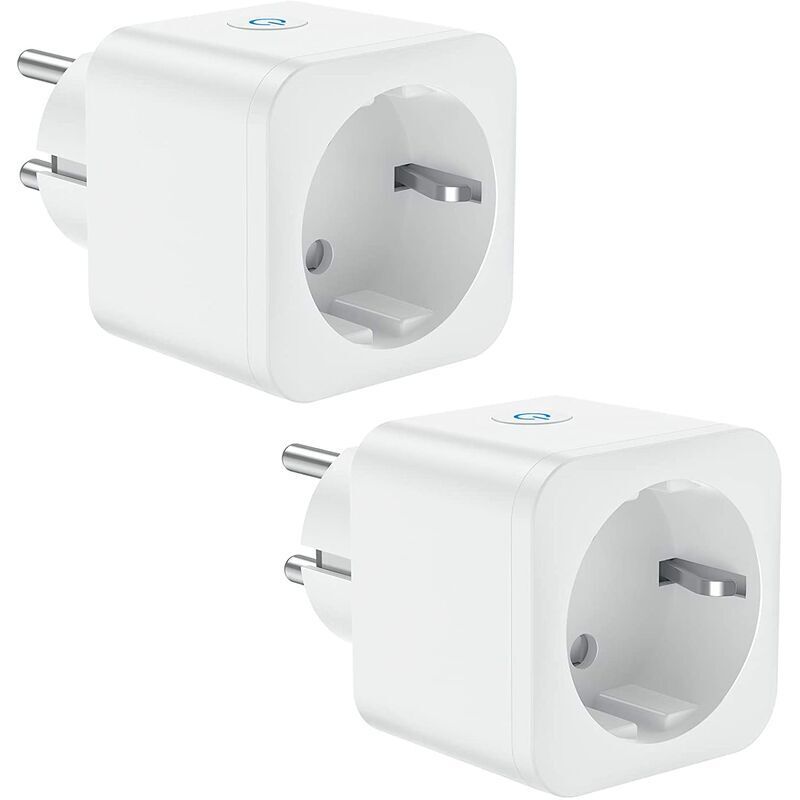 WLAN-Steckdose, 16A 3680W Smart Socket, Alexa Google Home kompatibel, mit Sprachsteuerung und Fernbedienung, Timer-Steckdose (2er Pack)