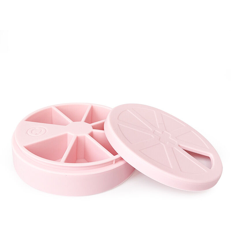 Cyslmuk - Wöchentliche Pillendose aus Silikon – Kleine Pillendose für den täglichen Gebrauch für Vitamine, Nahrungsergänzungsmittel und Fischöl, Rosa