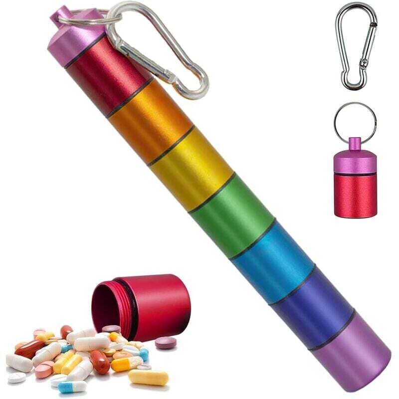 Wöchentlicher Pillenorganizer, abnehmbare tragbare Medikamentenbox, wasserdichte Pillendose aus Metall, Reise-Pillenorganizer für
