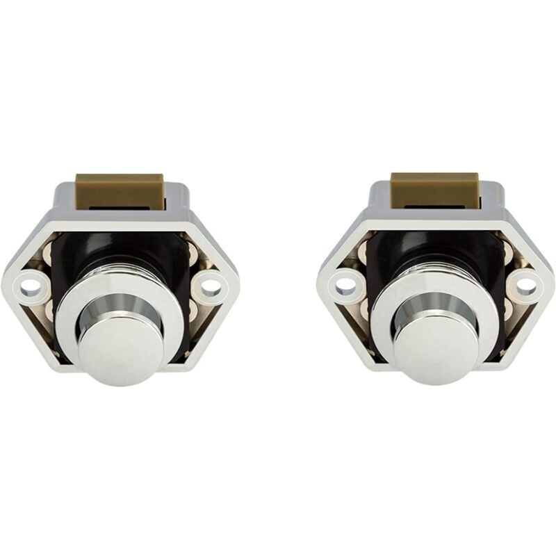 Wohnmobil-Druckknopf – Verriegelungsknopf zum Schließen der Tür, Schrank für Wohnmobil, Wohnwagen, 2 Stück (Chrom),