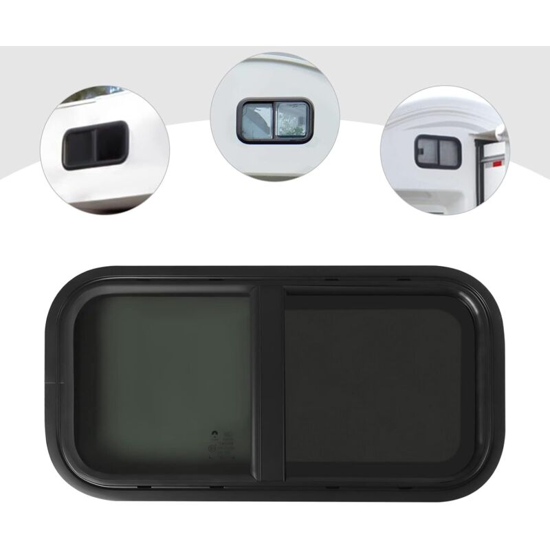 Wohnmobil-Schiebefenster, Wohnwagen-Seitenfenster Schiebefenster Horizontales Schiebefenster für Wohnwagen mit Insektenschutzgitter, 600 x 300