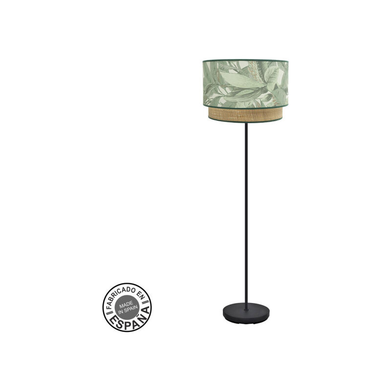 Fabrilamp - Stehleuchte de Stehleuchte Congo 1xe27 Schwarz/Grün-Natur