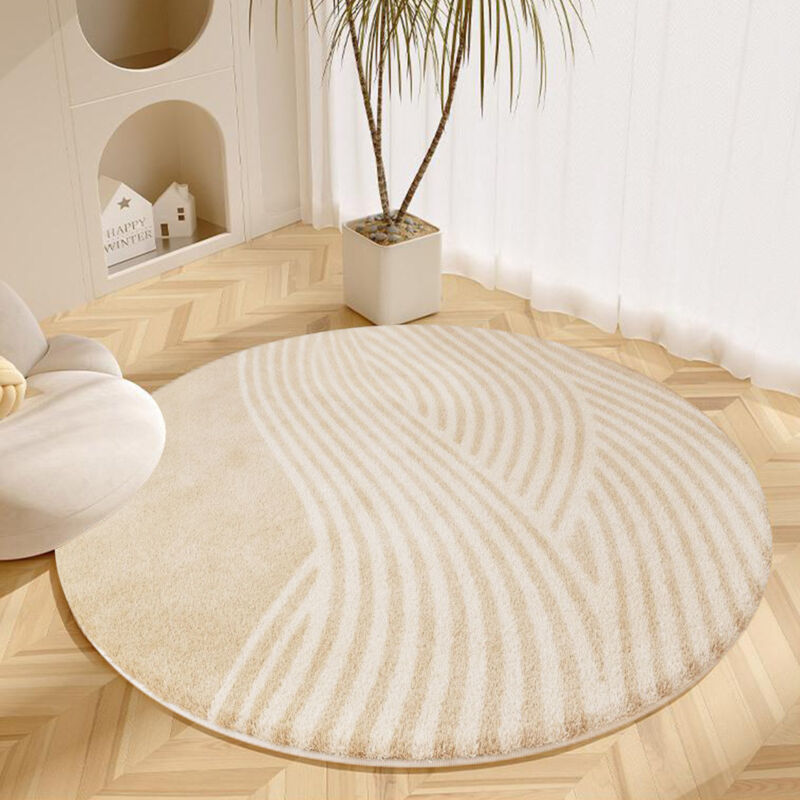 Rund Teppich Wohnzimmer 100cm, Ultrixe Flauschiger Kurzflor Teppich Waschbarer Moderner Teppiche rutschfest Teppiche für Esszimmer Küchen