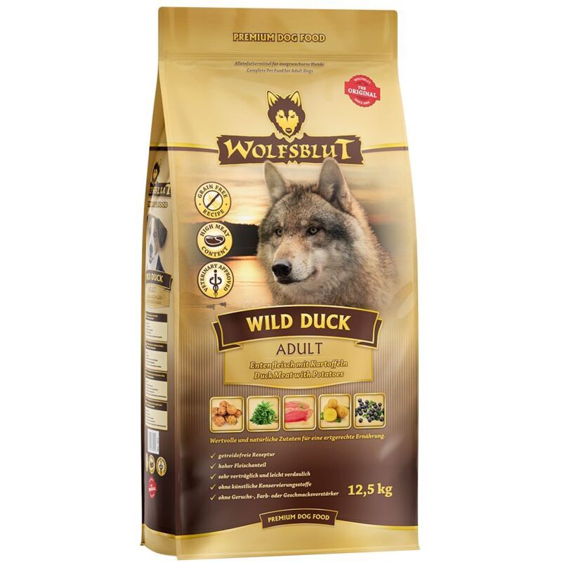 Weitere - Wolfsblut Wild Duck Adult Trockenfutter - Ente mit Kartoffel 12,5 kg Trockenfutter