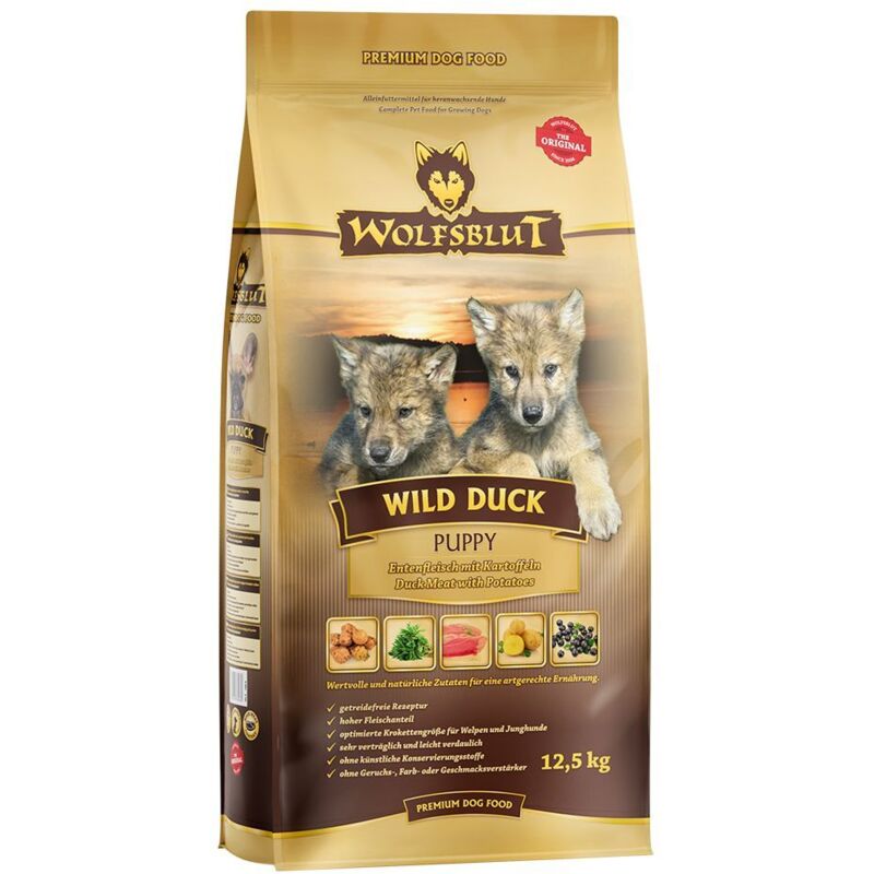 Weitere - Wolfsblut Wild Duck Puppy Trockenfutter - Ente mit Kartoffel 12,5 kg Trockenfutter