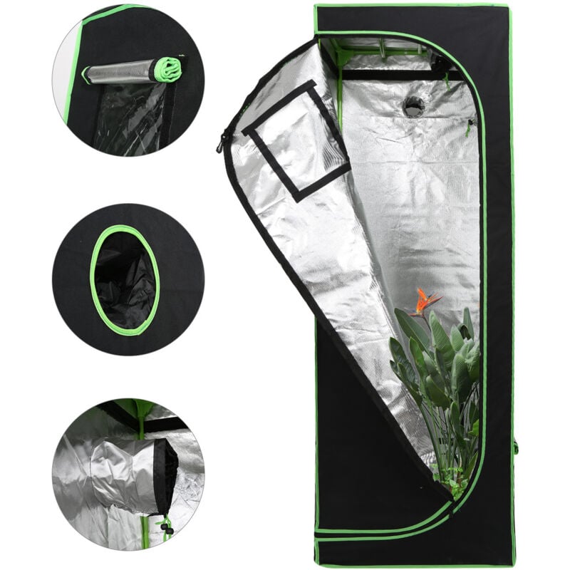 Wolketon 80x80x180 cm Grow Zelt für Pflanzen Zuchtzelt Gewächshaus Box Garten Anzucht Gemüse Kräuter Grow Schrank