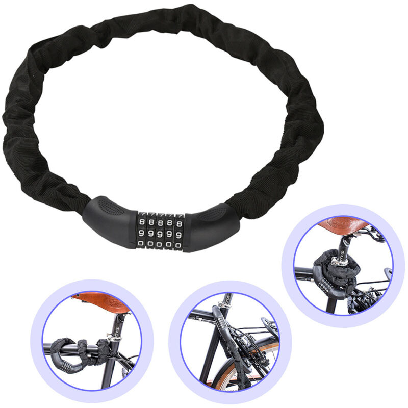 Wolketon Fahrradschloß 120cm Motorradschloß Zahlenschloss für Moped für Fahrrad
