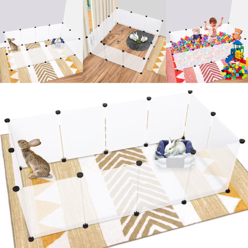 Wolketon Freigehege Kleintier-Käfige DIY Laufgitter Nager Hasen Welpenauslauf Kaninchenstall Hamster