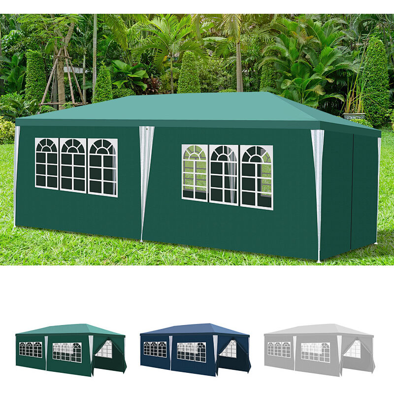 Wolketon Partyzelt Festzelt 3 x 6 m in grün PE Plane Wasserdicht UV Schutz Gartenzelt