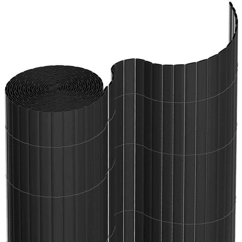 Wolketon PVC Sichtschutzmatte Sichtschutzzaun Balkonsichtschutz Windschutz Sichtschutz für Zaun Balkon grau 80 x 600 cm