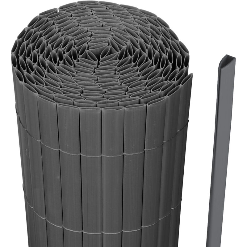Wolketon PVC Sichtschutzmatte Sichtschutzzaun Sichtschutz für Zaun Balkon Windschutz Grau 90x500cm