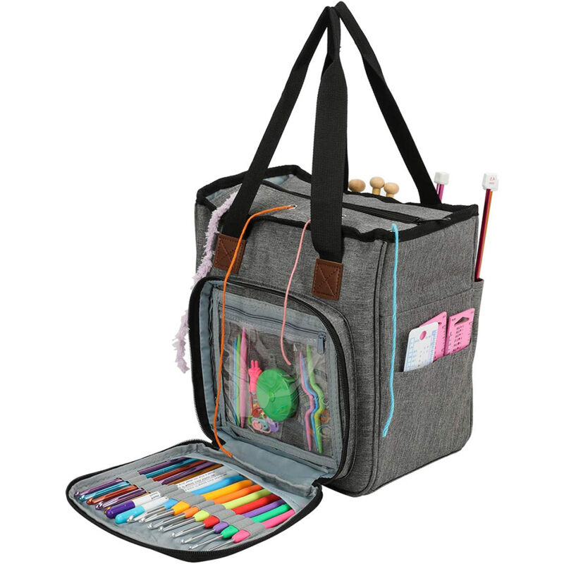 Wolle Tasche für Garn, Häkeln Organizer Tasche, Handarbeit stasche Aufbewahrung für Wolle, Unvollendete Projekte, Stricknadeln, Häkelnadeln und