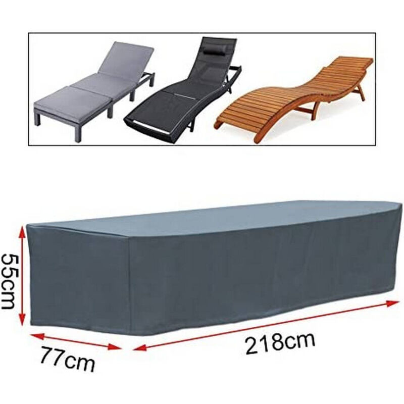Schutzhülle Gartenliege Sonnenliege, 218x77x55 cm, Abdeckung für Gartenmöbel, Abdeckhaube aus 600D-Oxford-Gewebe, Plane UV-Beständig wasserdicht