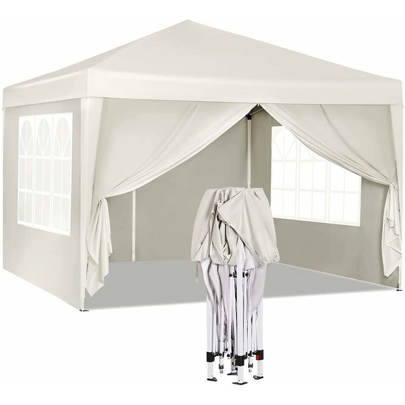 Pavillon Pop-Up wasserdichter Faltpavillon Sonnenschutz Event Pavillon mit Seitenwänden Gartenpavillon auf Terrasse Camping Festival Pagodenzelt aus