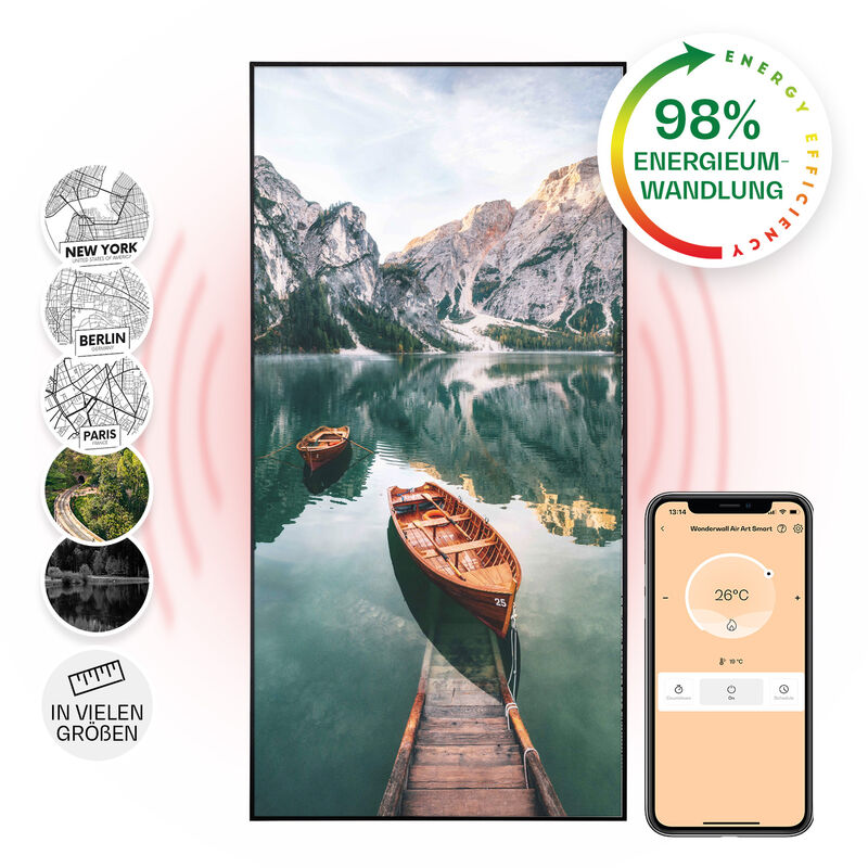 Klarstein - Wonderwall Air Art Smart Infrarotheizung See Vertikal 60x120cm 700W
