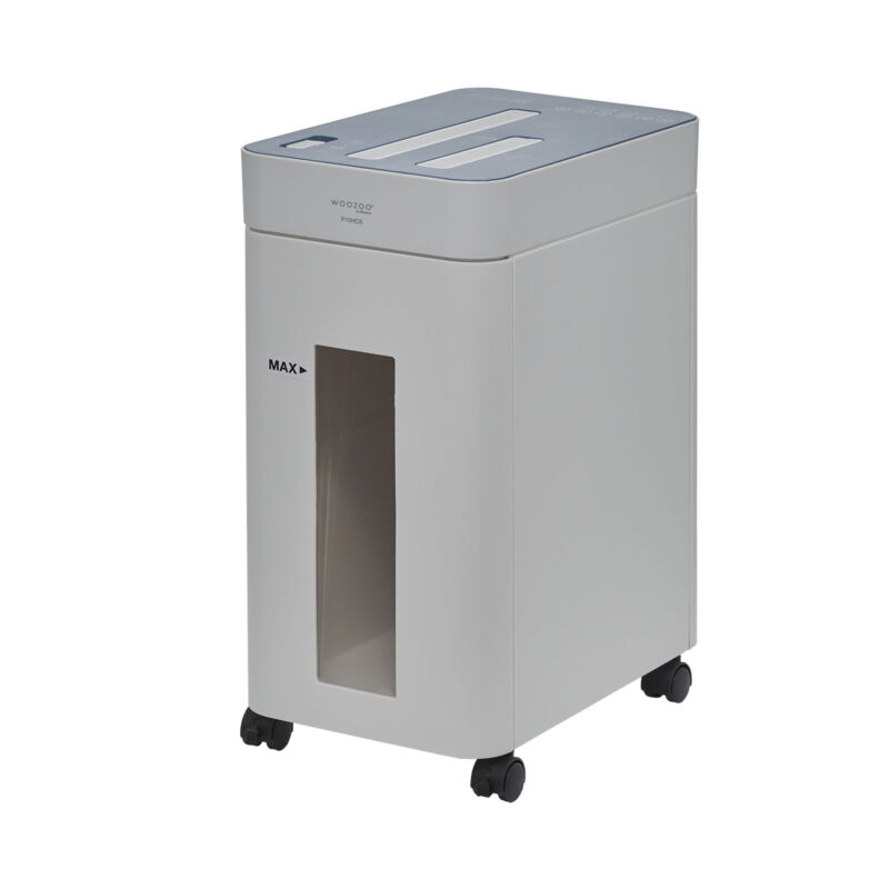 Iris Ohyama - Woozoo, Hochsicherheits-Aktenvernichter / Papierschredder, 10 Blatt, Kreuzschnitt-Technologie, Papierkorb 17L, A4-Papier, cd/dvd,