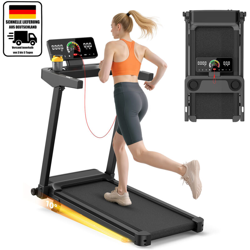 Wowttrelax 3-in-1-Klapplaufband, elektrisches Laufband für Zuhause mit LCD-Display, kompaktes und tragbares Laufband für unter den Schreibtisch