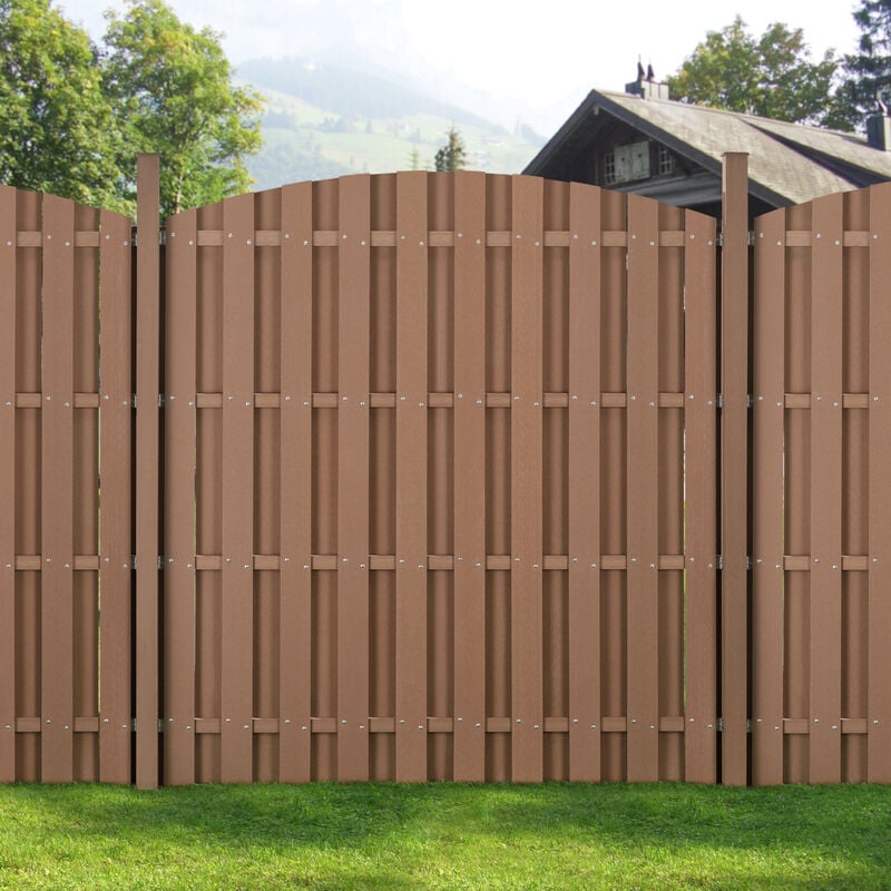 Neu.holz - wpc Gartenzaun 185x193 cm Rund Braun