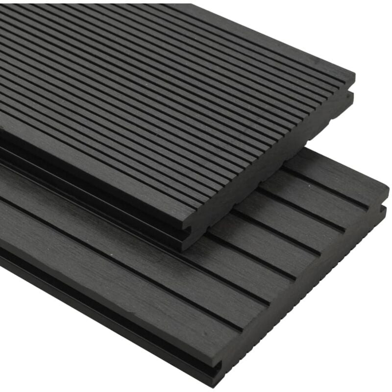 Vidaxl - wpc Massive Terrassendielen mit Zubehör 10 m² 2,2 m Schwarz