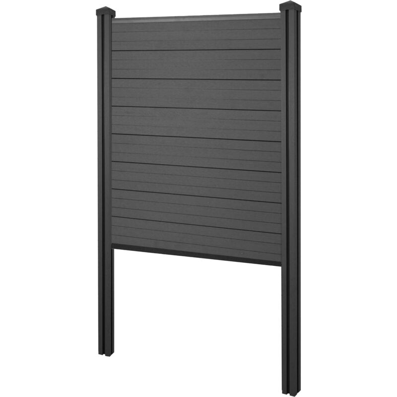 HHG - WPC-Sichtschutz Savoie, Zaun Windschutz, WPC-Pfosten zum Einbetonieren Basiselement schmal, 105cm anthrazit