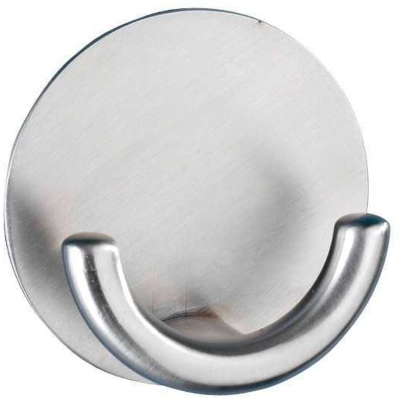 Wenko - Wand Haken Kleider Garderoben Rondo matt Edelstahl selbstklebend - silber matt