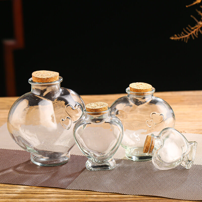 Wunschflasche Herz – Romantische Geschenke für Freund/Freundin Ehepartner Deko Glas Flaschengeschenk zum Valentinstag Jahrestag