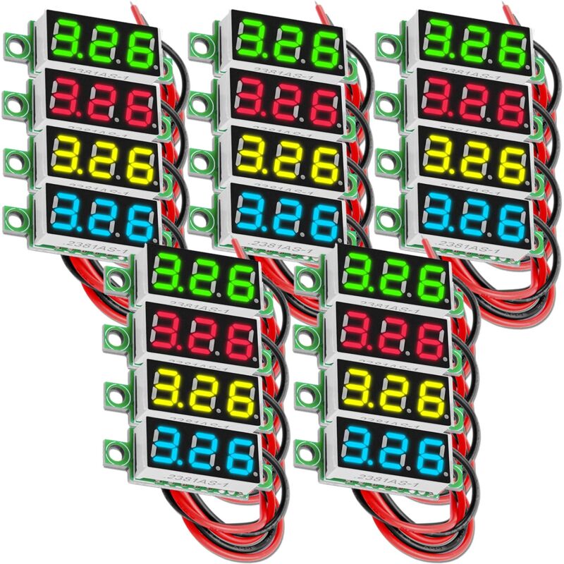 Csparkv - x 0,28 Zoll Mini-Digital-Voltmeter mit 7-Segment-LED-Anzeige 2,5V - 30V, Spannungsanzeige, Spannungsmessmodul kompatibel mit Arduino