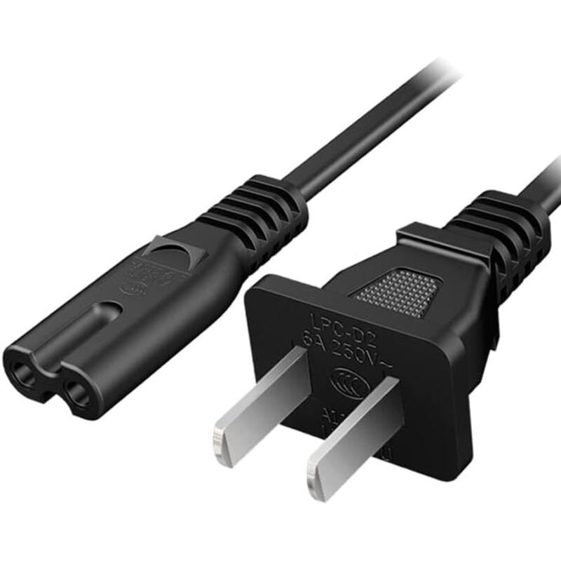 Jalleria - x 0,5 mm² 2-poliges Netzkabel, 1,5 m, für tv, PS4, PS5, Lautsprecher, Monitor, Xbox, Wandhalterung, Ersatz-Netzkabel, Schwarz