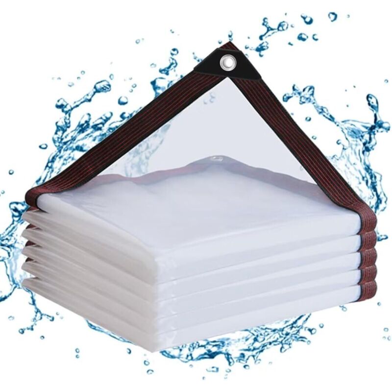 x 1m transparente PVC wasserdichte Abdeckplane mit Ösen für Balkon, Windschutz, Sandkasten, Outdoor für Gartenmöbel, Kaninchenkäfig, Wintergarten